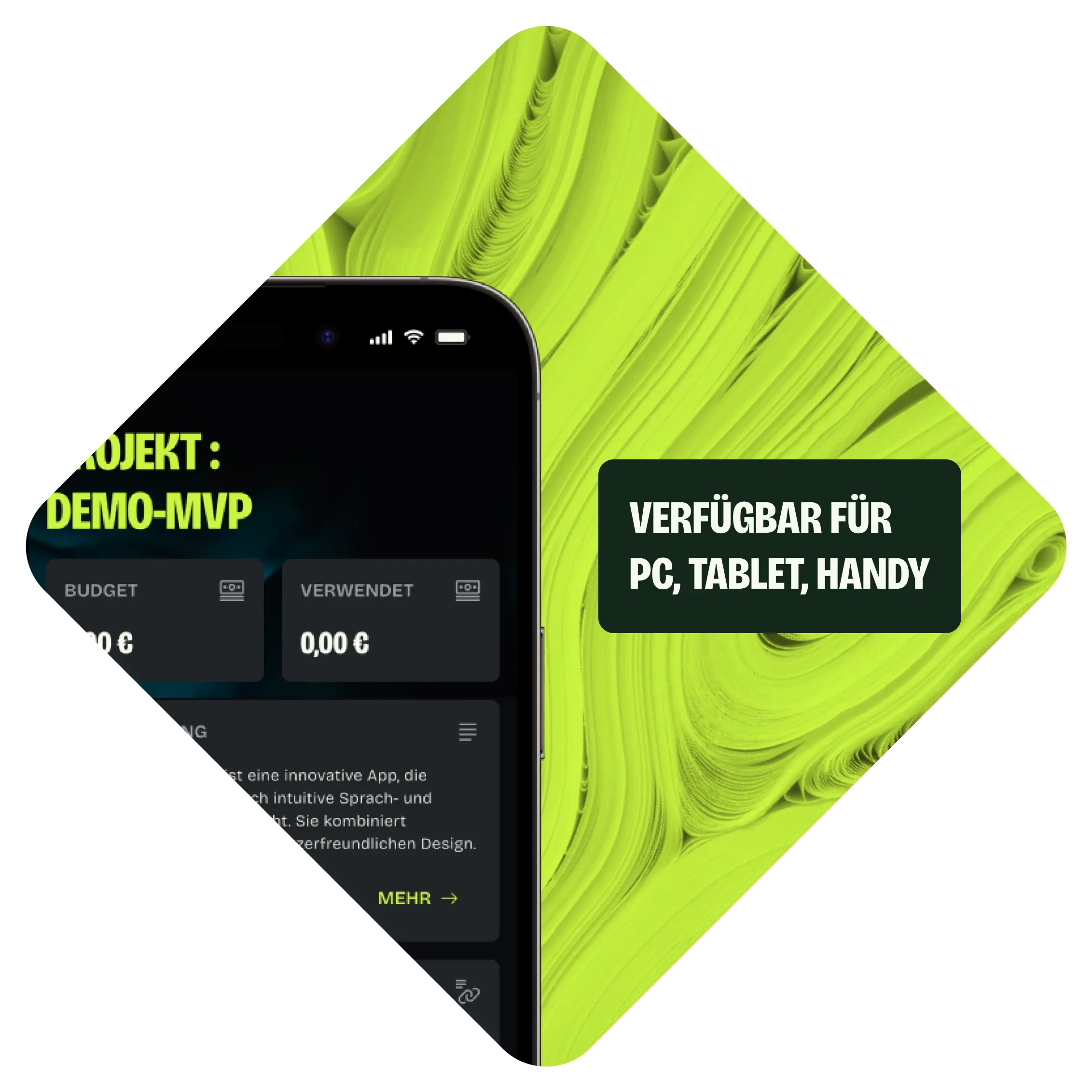 Mobile Ansicht unserer Plattform